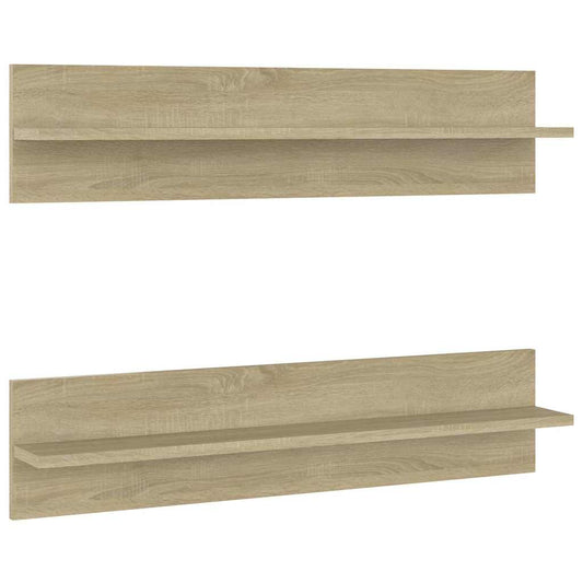 Wall Shelf 2 pcs Sonoma Oak 80x11.5x18 cm Engineered Wood