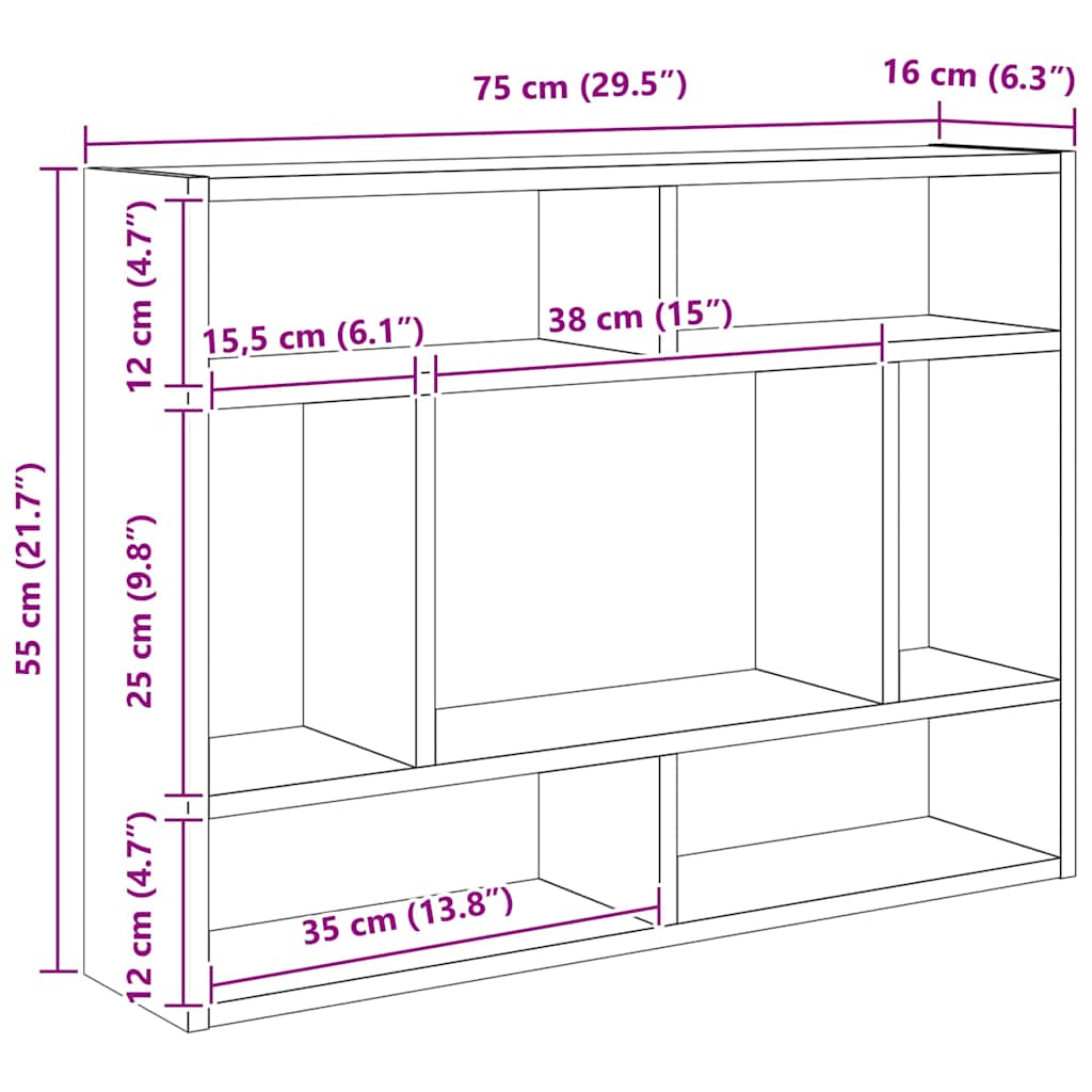 Wall Shelf | Sonoma oak | Engineered wood | Medium | Wall mounting