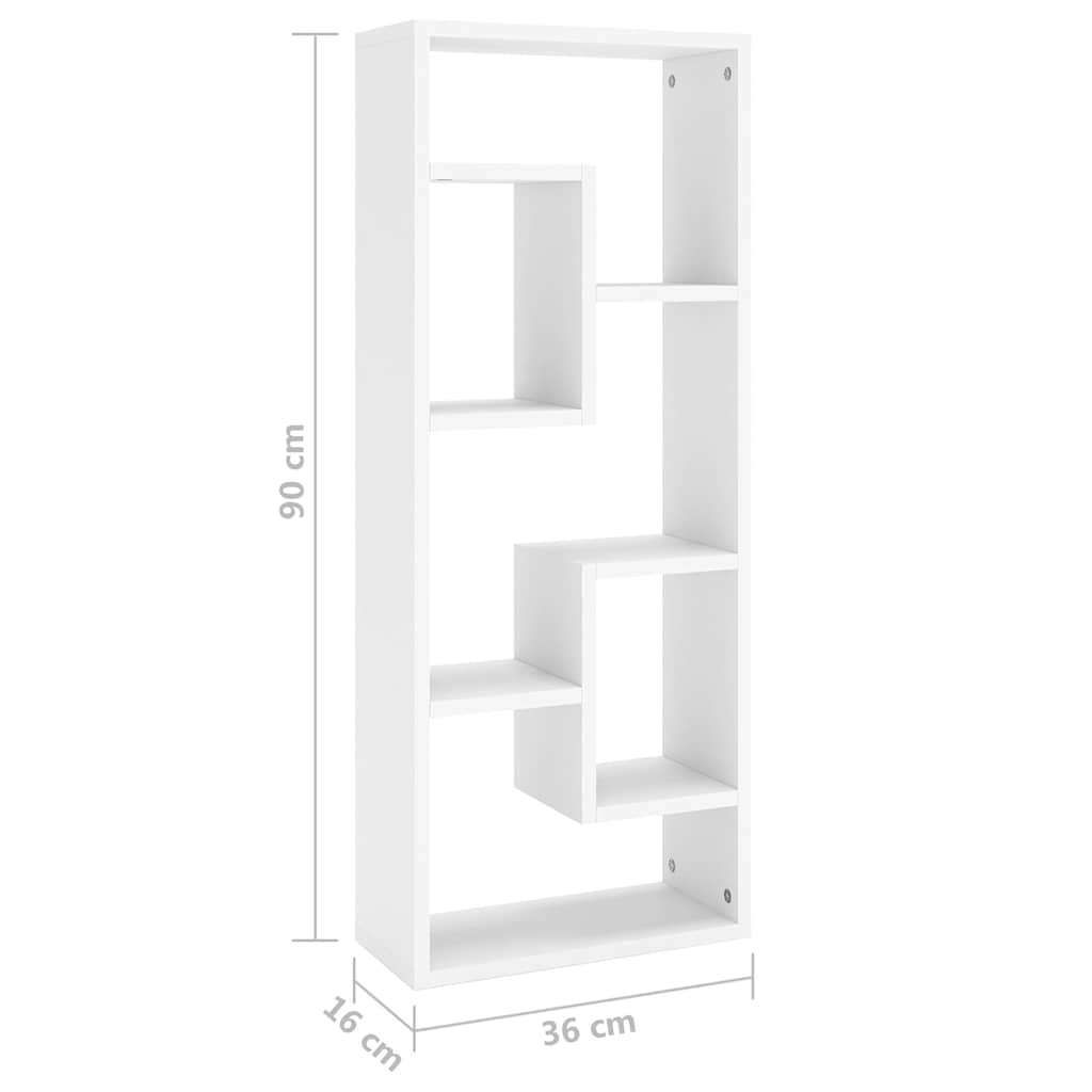 Wall Shelf White 36x16x90 cm Engineered Wood