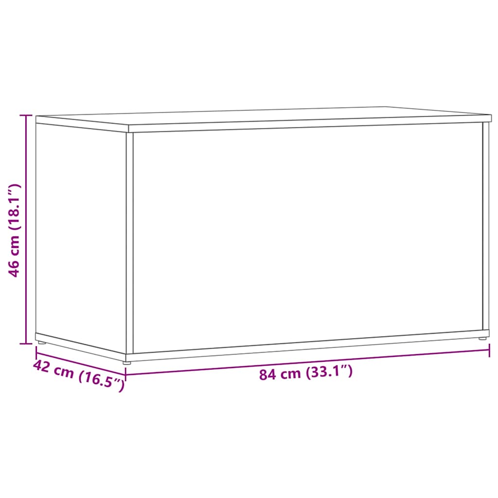 Storage Chest | Sonoma Oak | Engineered Wood | 84 cm x 42 cm x 46 cm