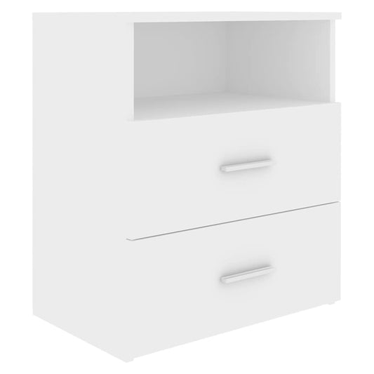 803272 vidaXL Bed Cabinet White 50x32x60 cm