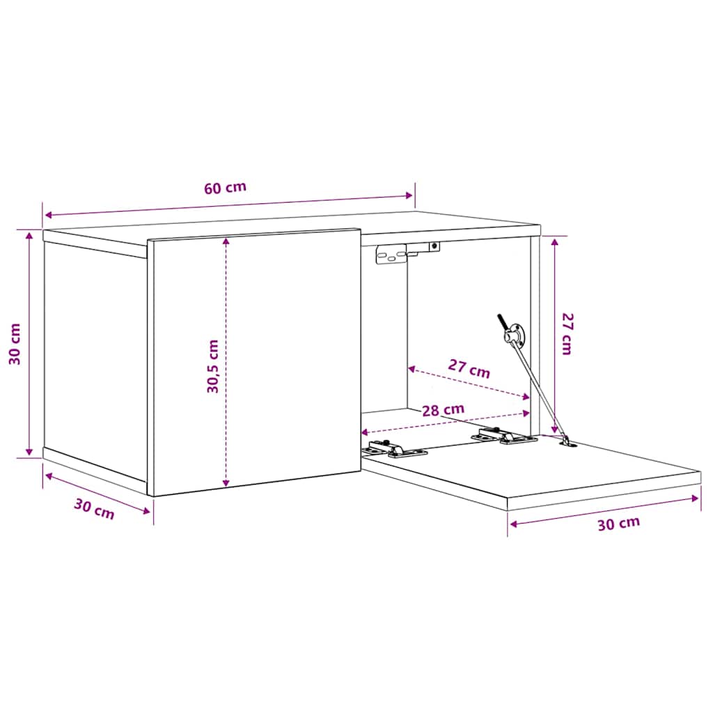 TV Cabinet | Set of 2 | Concrete Grey | Engineered wood | Compact
