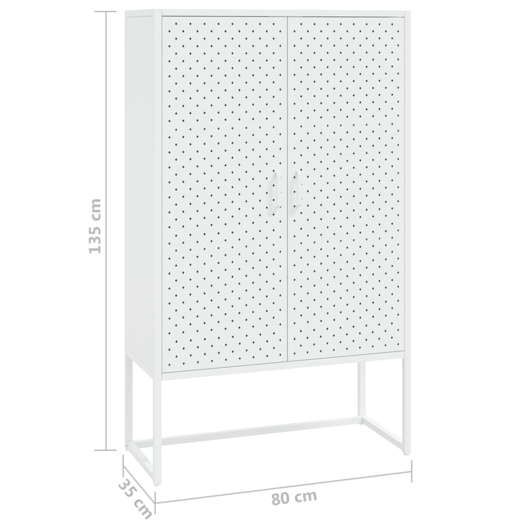 Highboard White 31.5"x13.8"x53.1" Steel