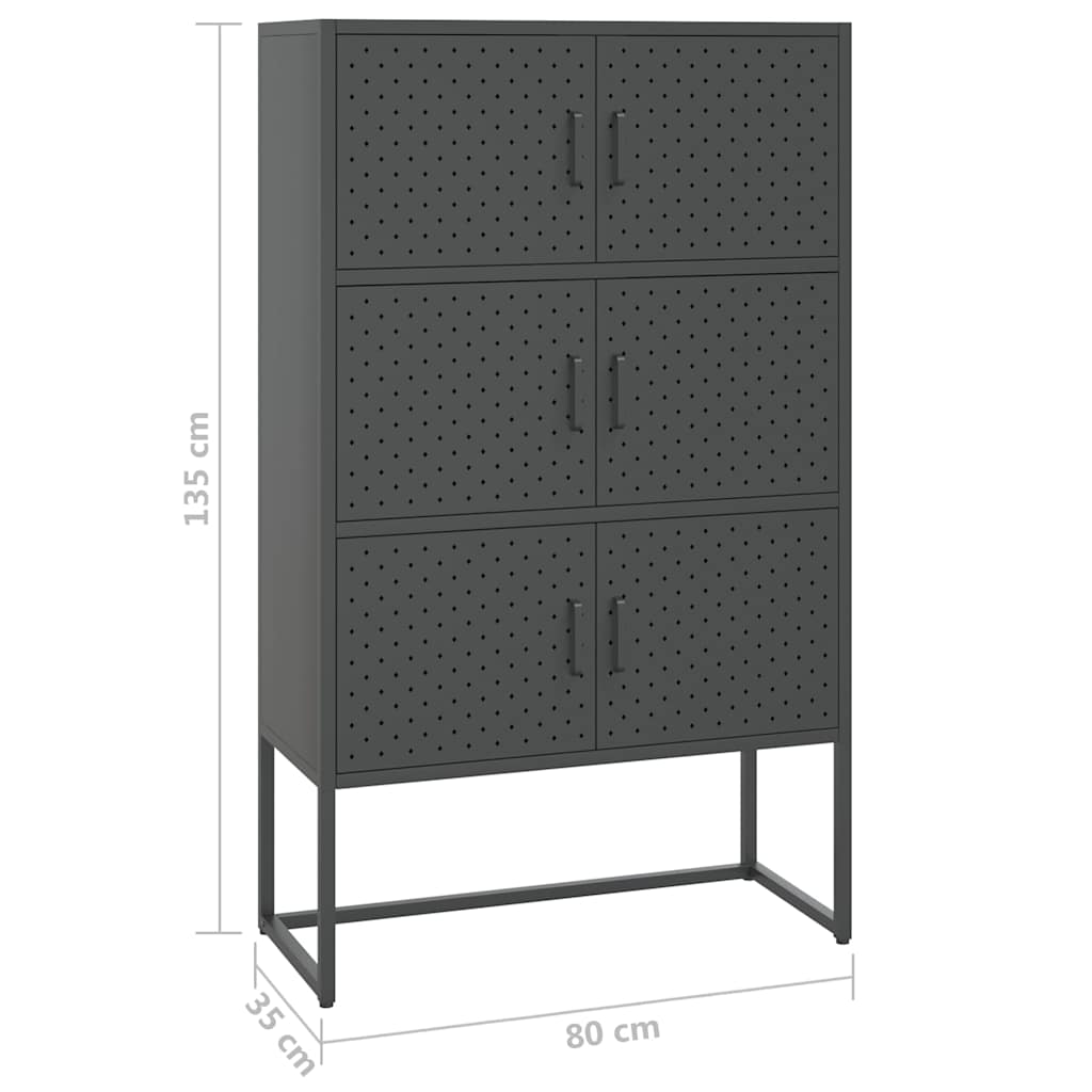 Highboard Anthracite 31.5"x13.8"x53.1" Steel