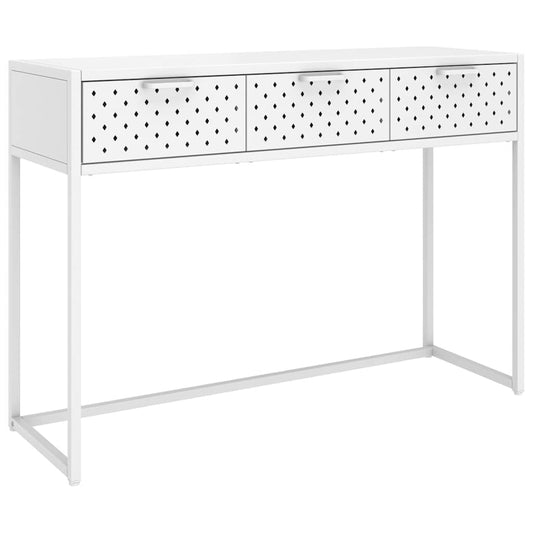 335893 vidaXL Console Table White 106x35x75 cm Steel