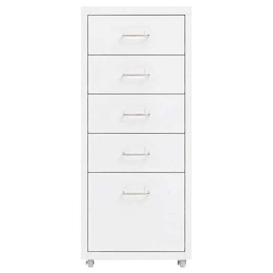Mobile File Cabinet White 28x41x69 cm Metal