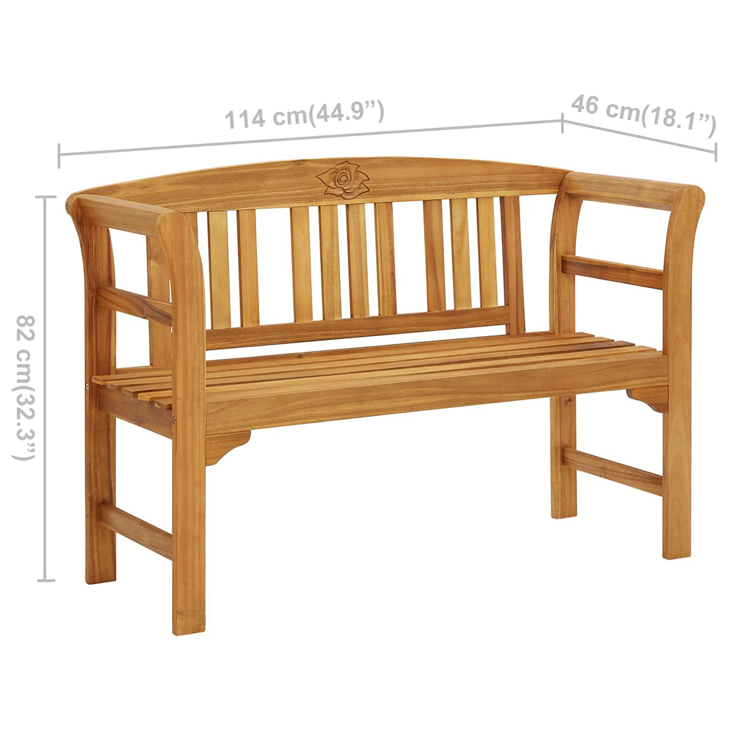 316497 vidaXL Garden Bench 114 cm Solid Acacia Wood