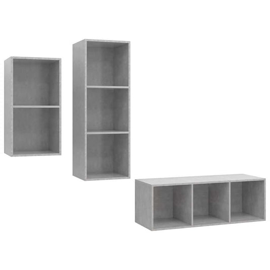 TV Cabinet Set | Concrete grey | Engineered wood | TV Cabinet Set
