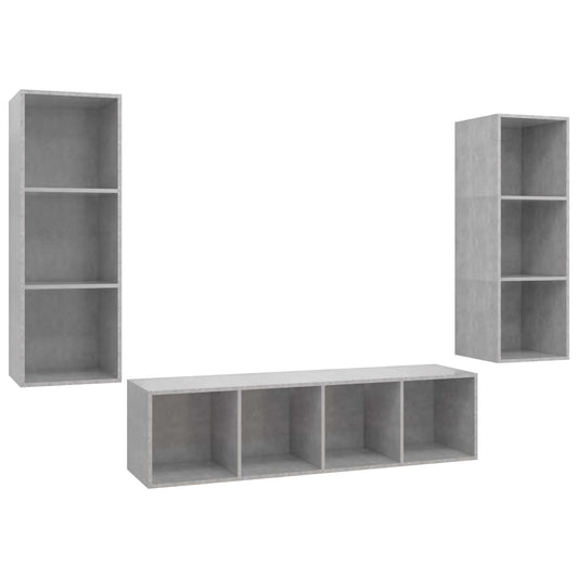 TV Cabinet Set | Concrete Grey | Engineered Wood | TV Cabinet Set