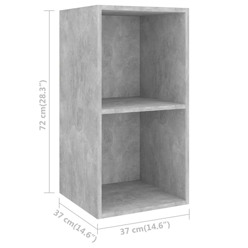 TV Cabinet | Set of 2 | Concrete grey | Engineered wood | Standard
