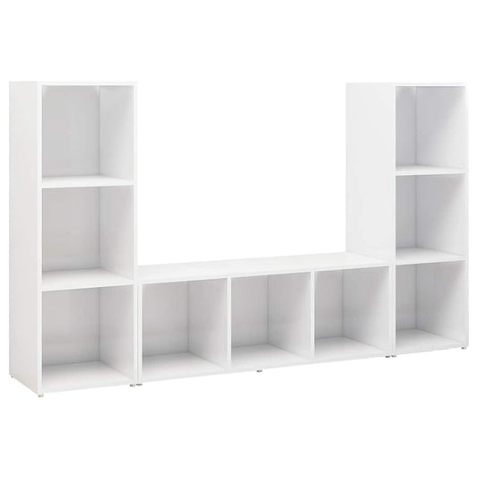 TV Cabinets 3 pcs White 107x35x37 cm Engineered Wood
