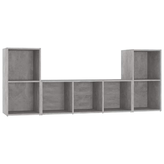 3 Piece TV Cabinet Set Concrete Grey Engineered Wood