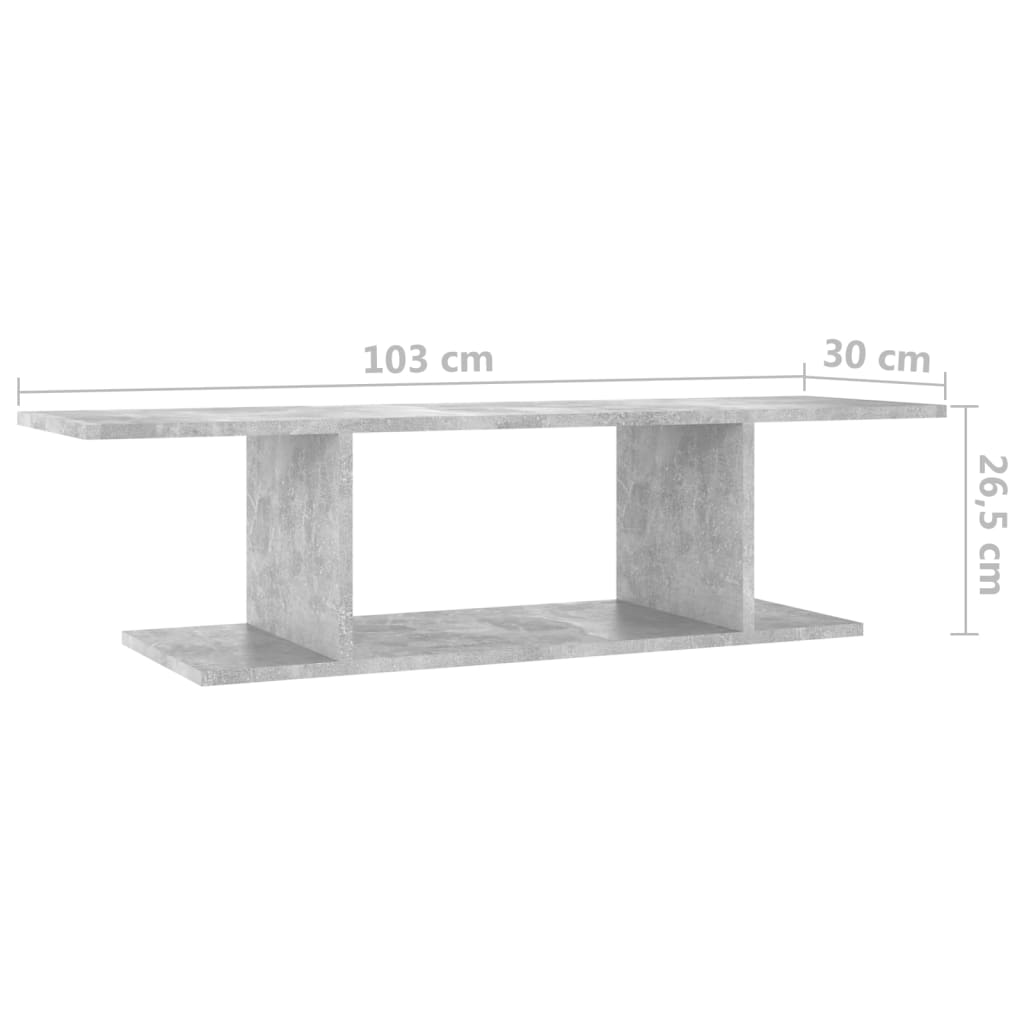 TV Cabinet | Concrete grey | Engineered wood | Medium | Wall mounting