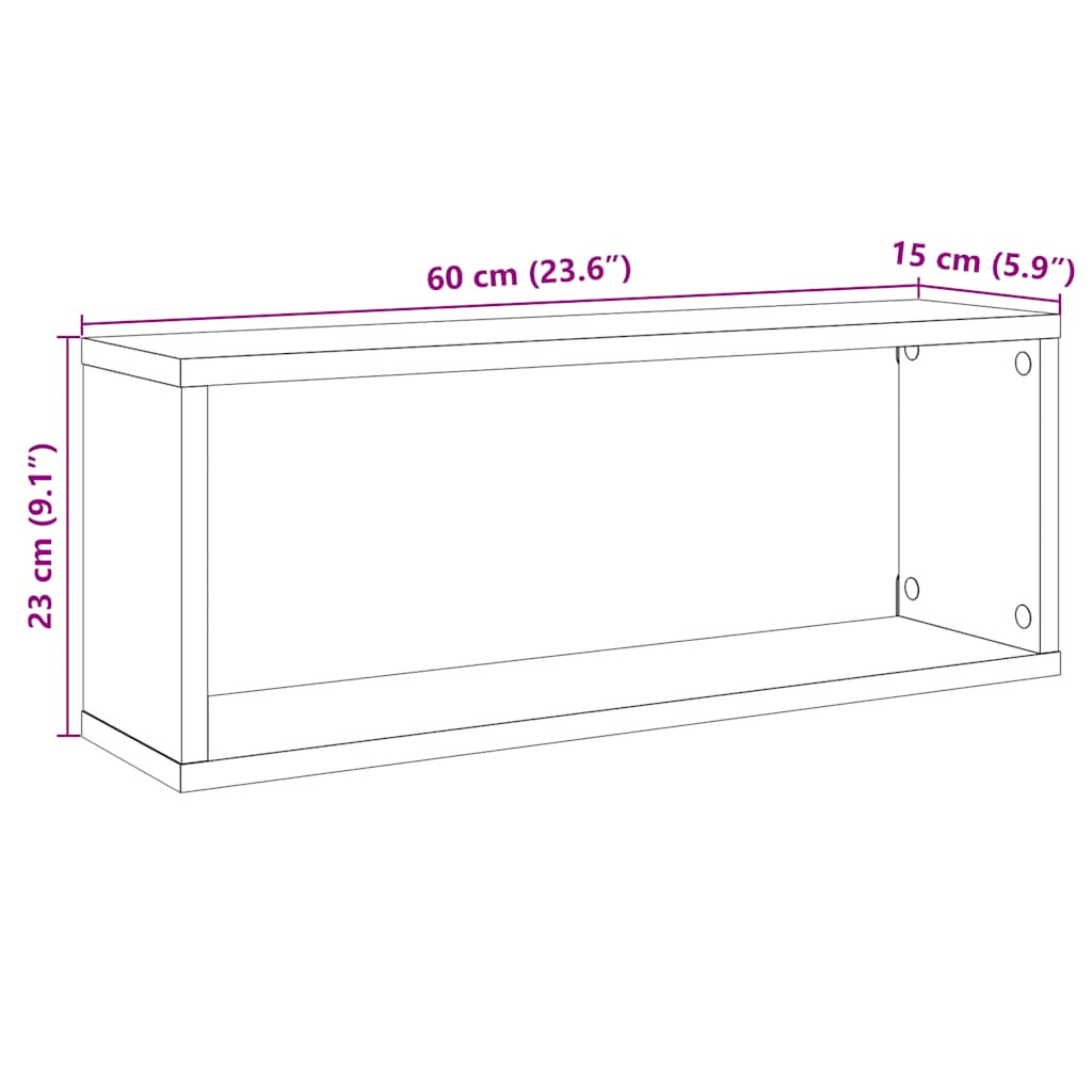 Wall Shelf | Set of 2 | Sonoma Oak | Engineered wood | Medium