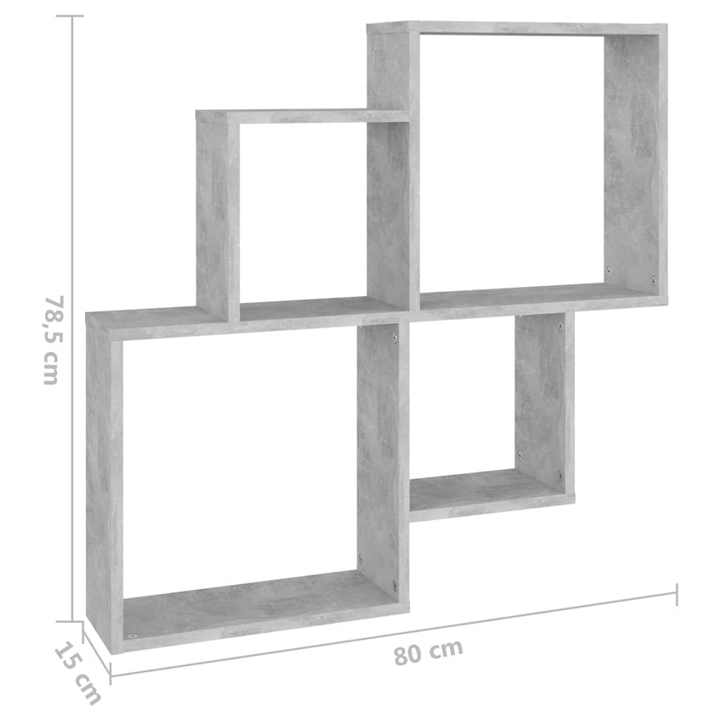 Wall Cube Shelf | Concrete grey | Engineered wood | Medium