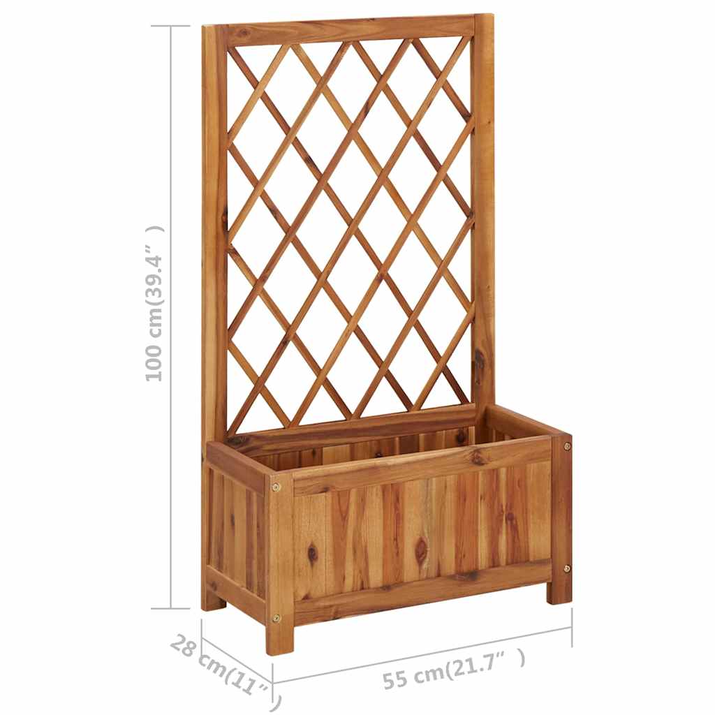 Garden Raised Bed | Natural wood colour | Solid acacia wood | Medium