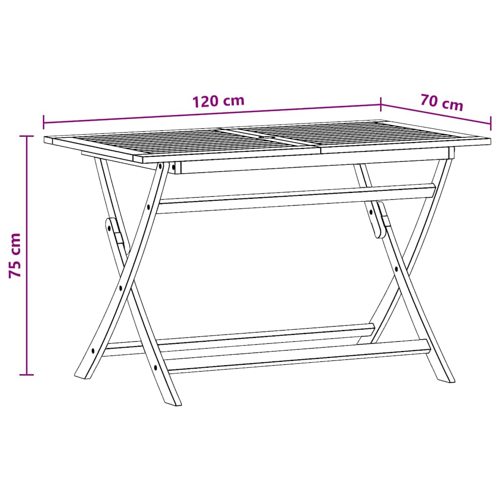 Garden Table | Brown | Solid eucalyptus wood | Medium | Foldable