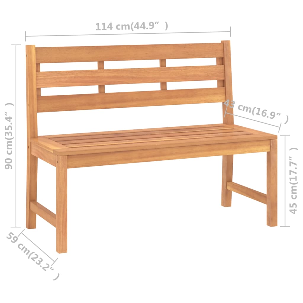 Garden Bench | Warm Teak | Solid Teak Wood | Medium | Durable