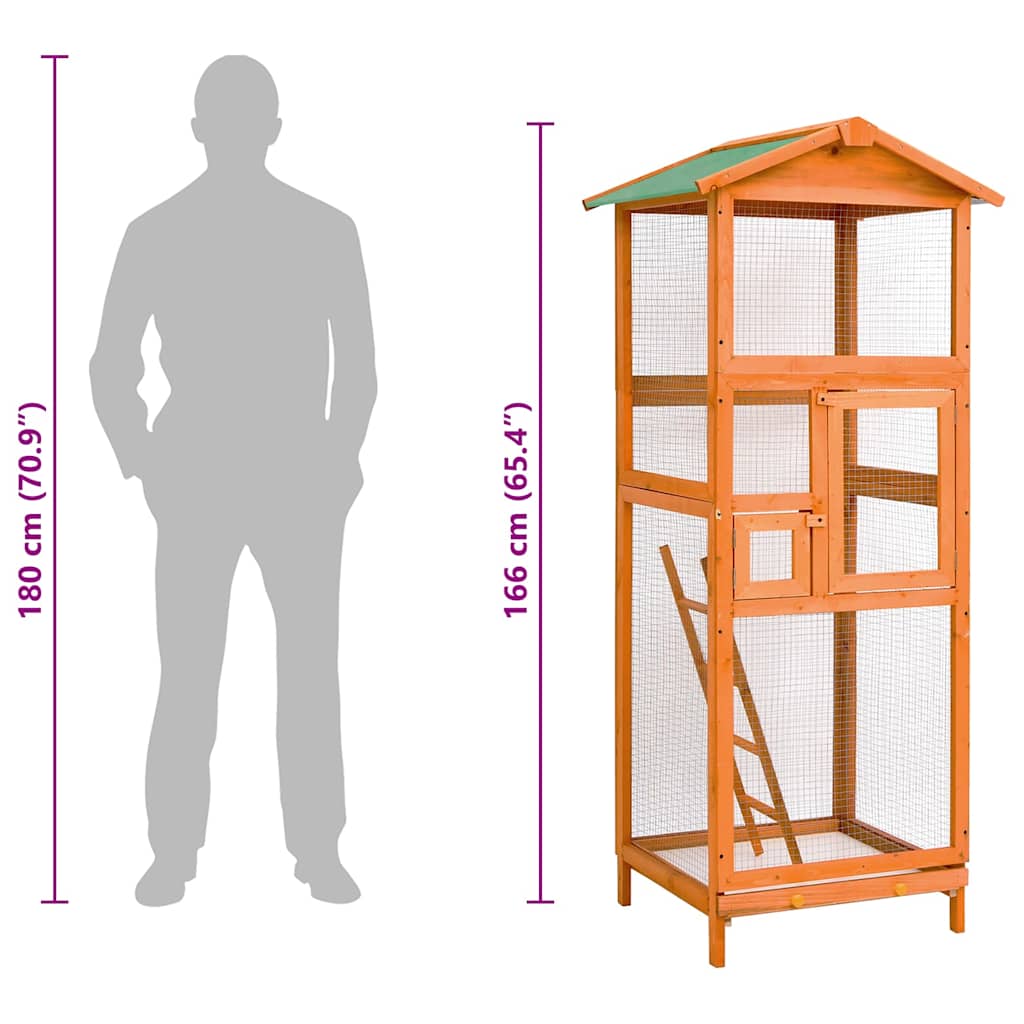 Bird Cage | Brown | Solid firwood | Medium | Durable | Bird Cage