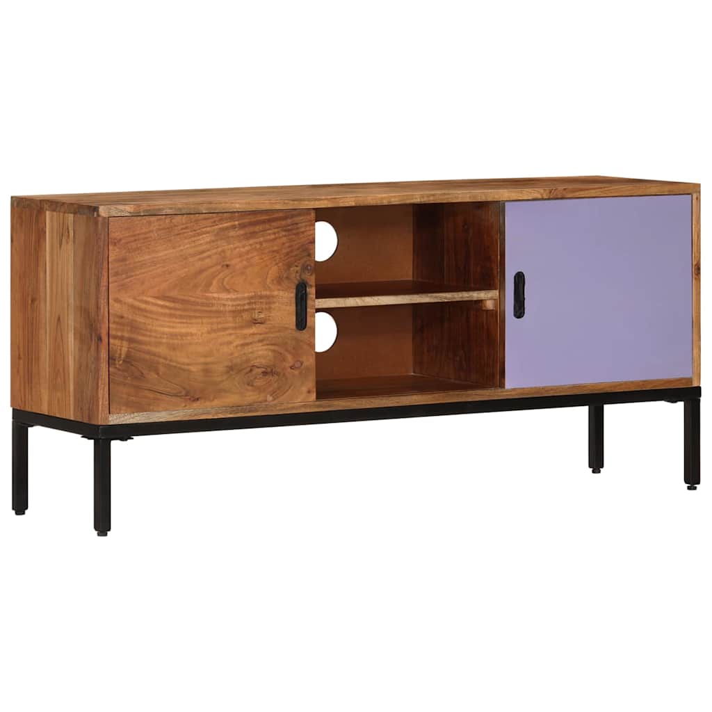 TV Cabinet | Honey brown and grey | Solid acacia wood, powder-coated iron