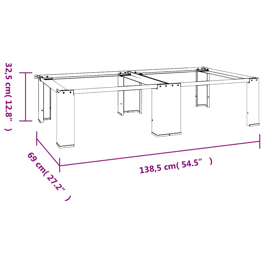 Double Washing and Drying Machine Pedestal White