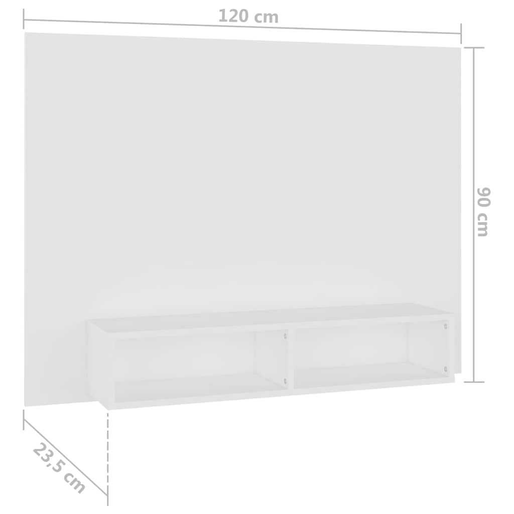 Wall TV Cabinet White 120x23.5x90 cm Engineered Wood