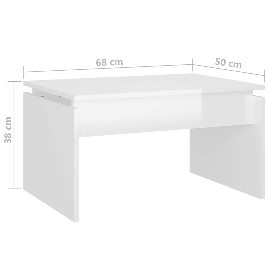Coffee Table | High gloss white | Engineered wood | Medium | Durable
