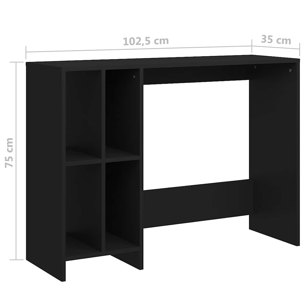Desk | Black | Engineered wood | Compact | Desk | Rectangular | Modern