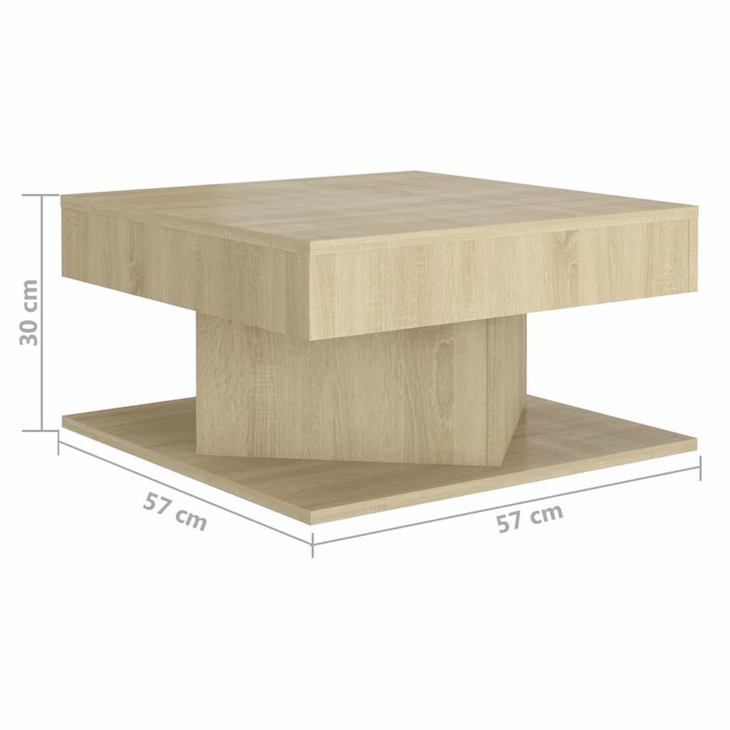 Coffee Table Sonoma Oak 57x57x30 cm Engineered Wood