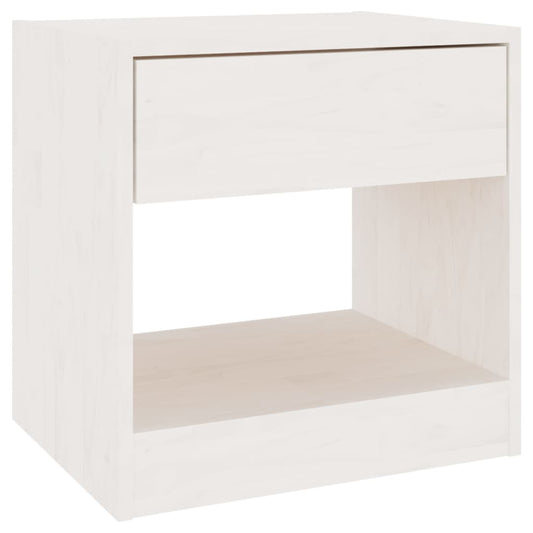 Bedside Cabinet | White | Solid Pinewood | Compact | Bedside Cabinet
