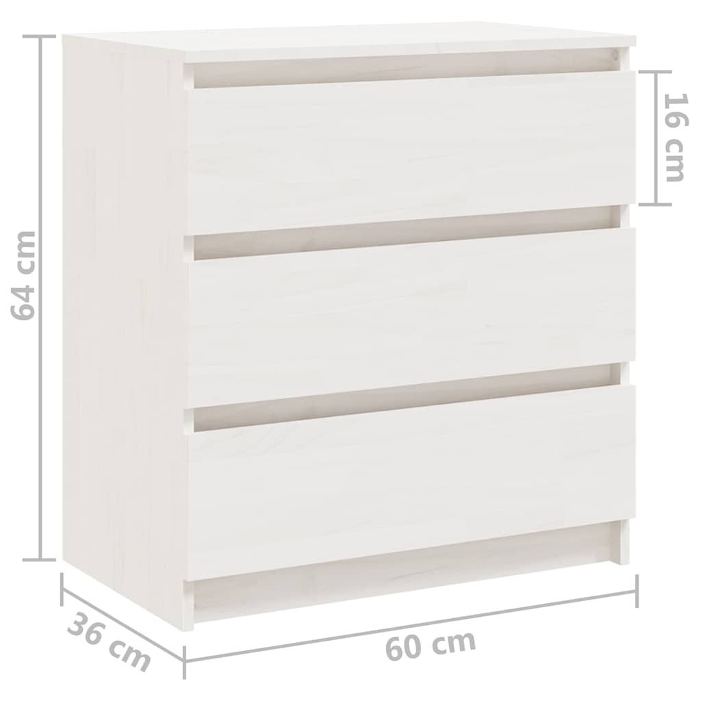 Bedside Cabinet | White | Solid pinewood | Medium | Bedside Cabinet
