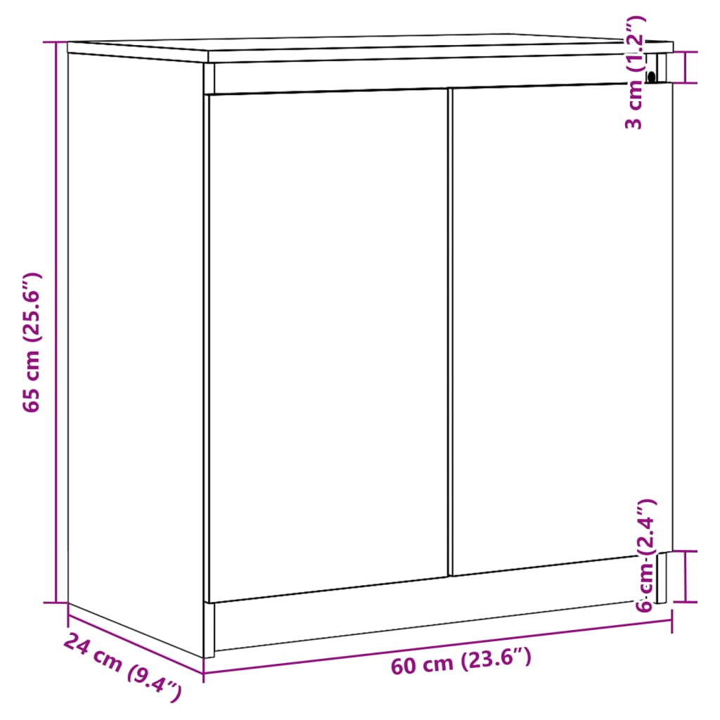 Side Cabinet | Grey | Solid Pinewood | Compact | Side Cabinet