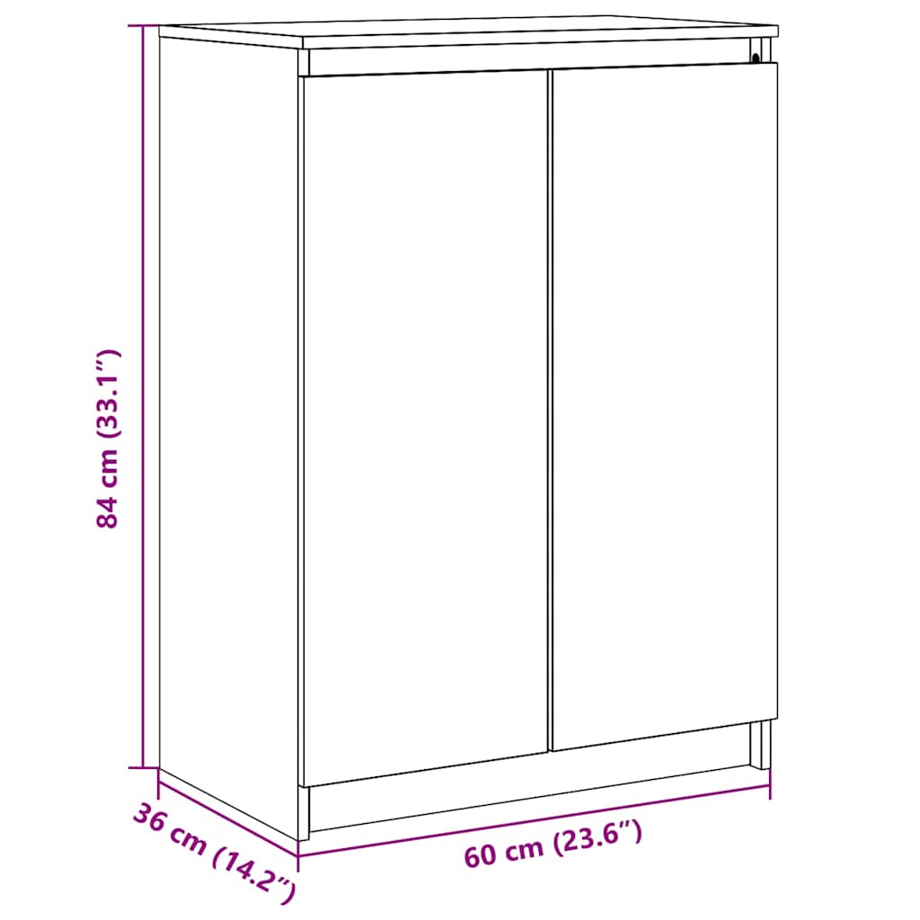 Sideboard | White | Solid pinewood | 60x36x84 cm | Storage | Sideboard