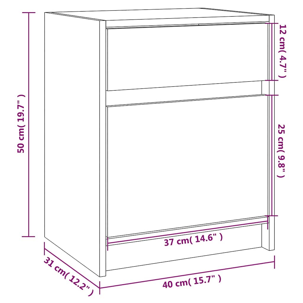 Bedside Cabinet | White | Solid pinewood | Medium | Bedside Cabinet
