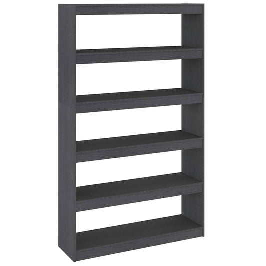 Book Cabinet | Grey | Solid Pinewood | 100 x 30 x 167.5 cm | Book Cabinet