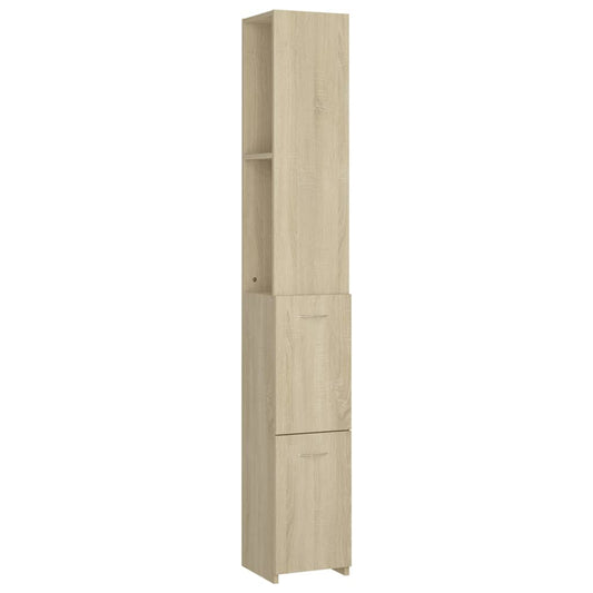 Bathroom Cabinet | Sonoma oak | Engineered wood | 25 x 26.5 x 170 cm