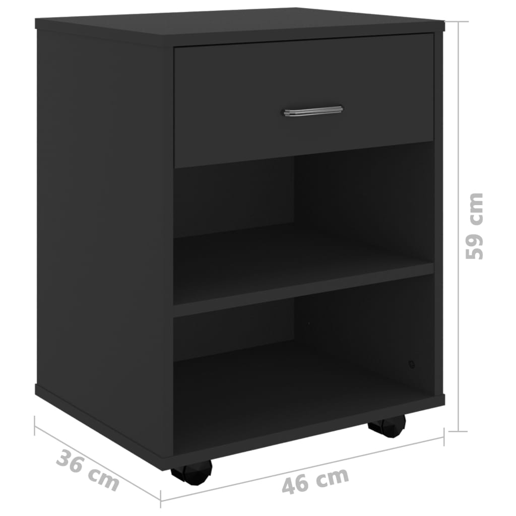 Storage Cabinet | Black | Engineered wood | Compact | Storage Cabinet