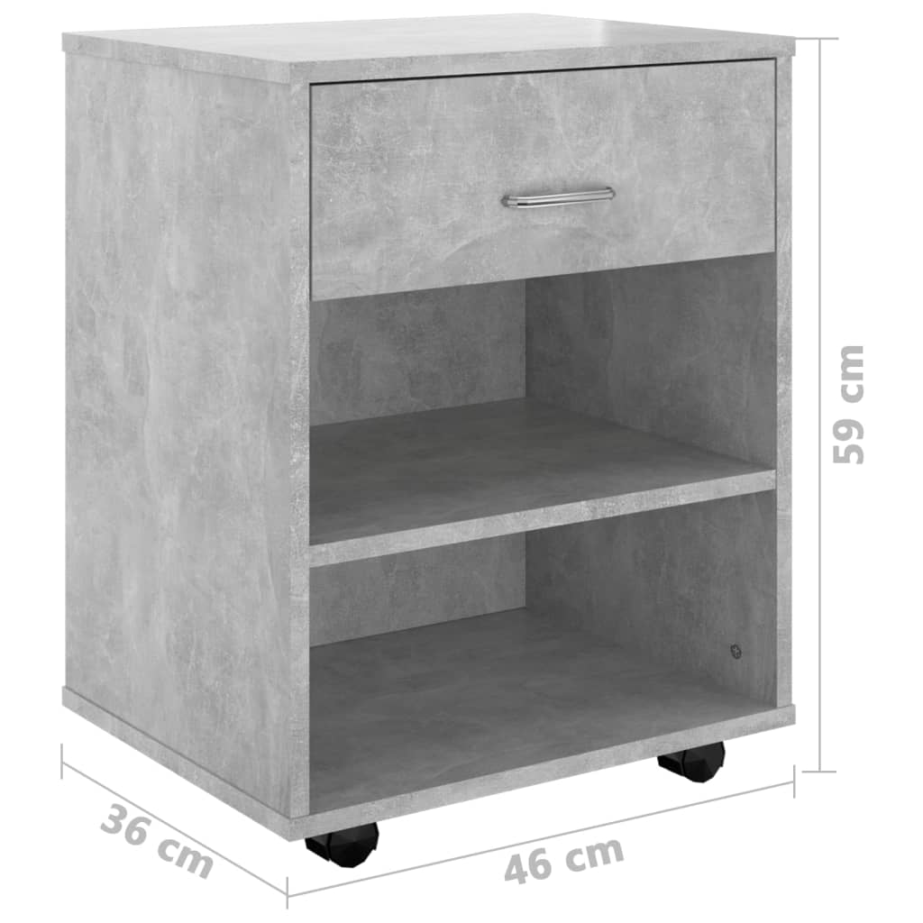 Storage Cabinet | Concrete Grey | Engineered Wood | Medium