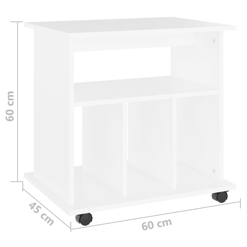 Storage Cabinet | White | Engineered wood | Medium | Lockable wheels
