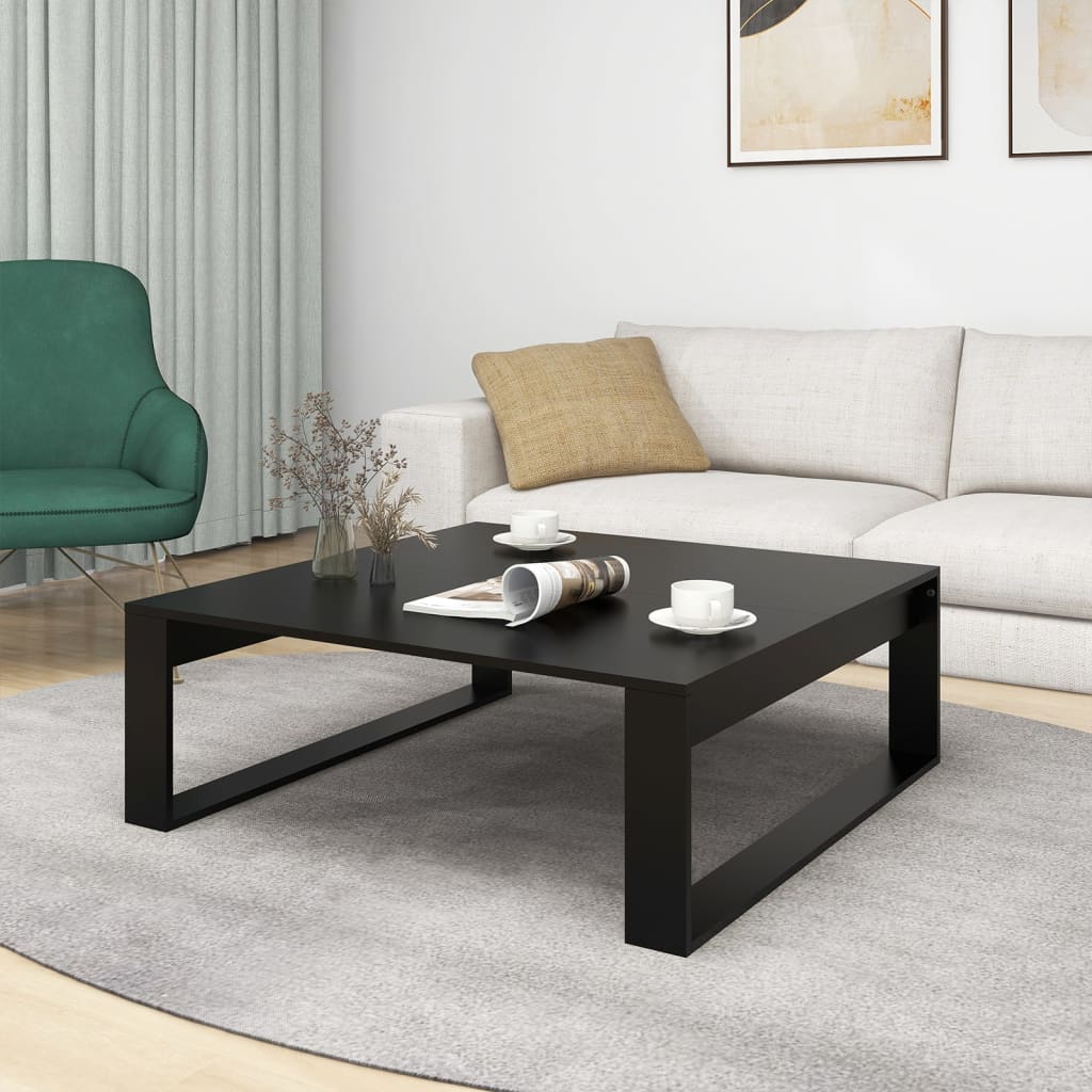 Coffee Table Black 100x100x35 cm Engineered Wood