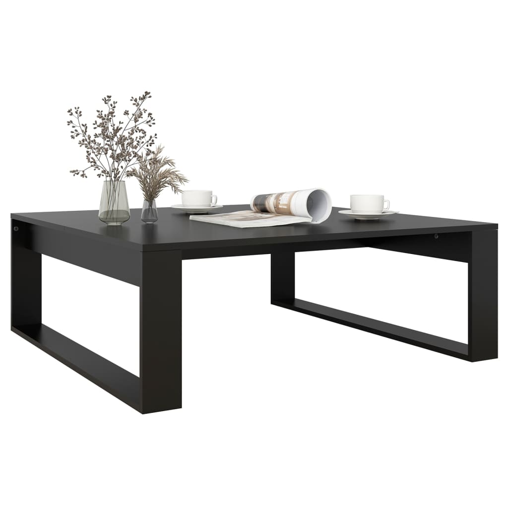 Coffee Table Black 100x100x35 cm Engineered Wood