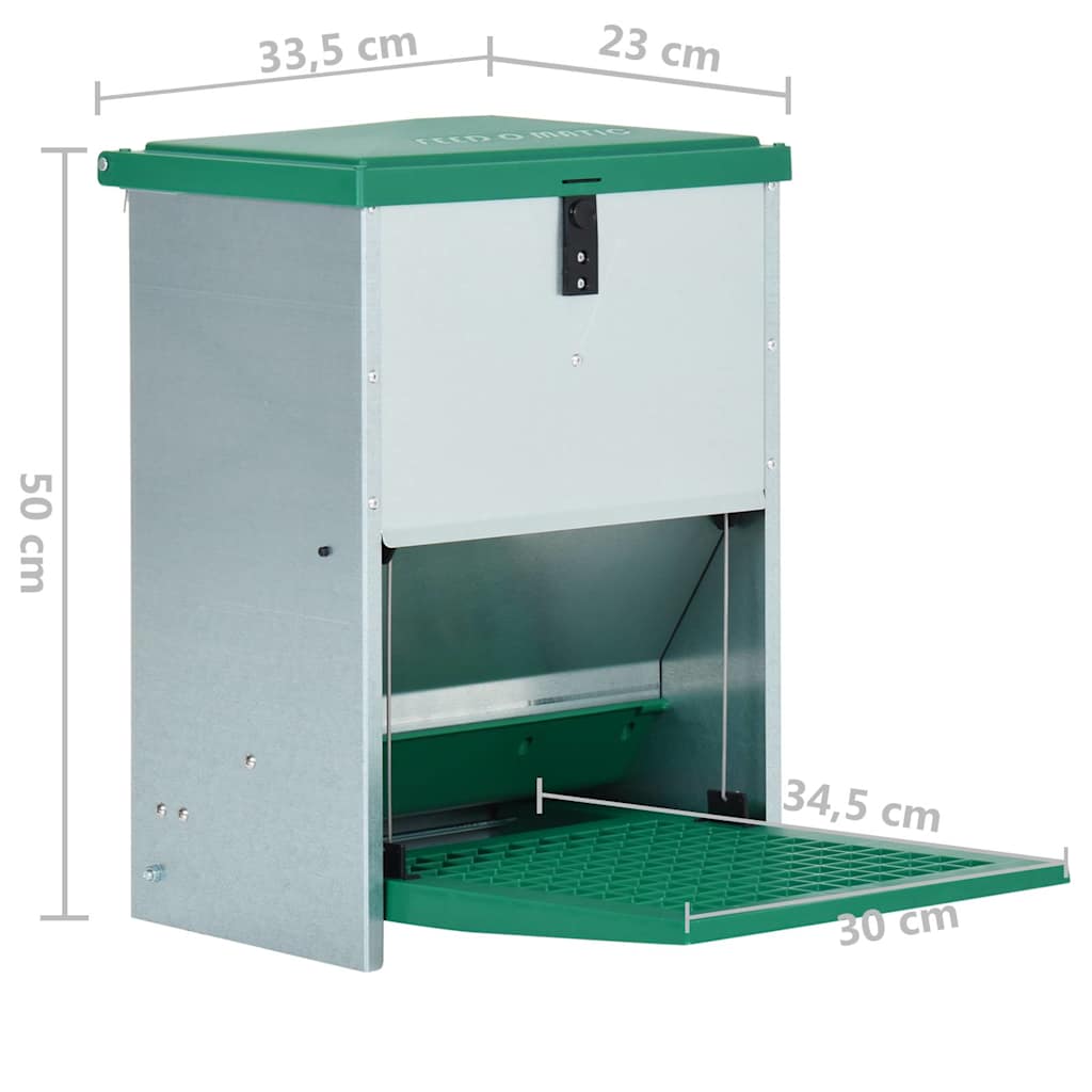 Chicken Feeder | Green | PP + GF | Chicken Feeder | Rectangular