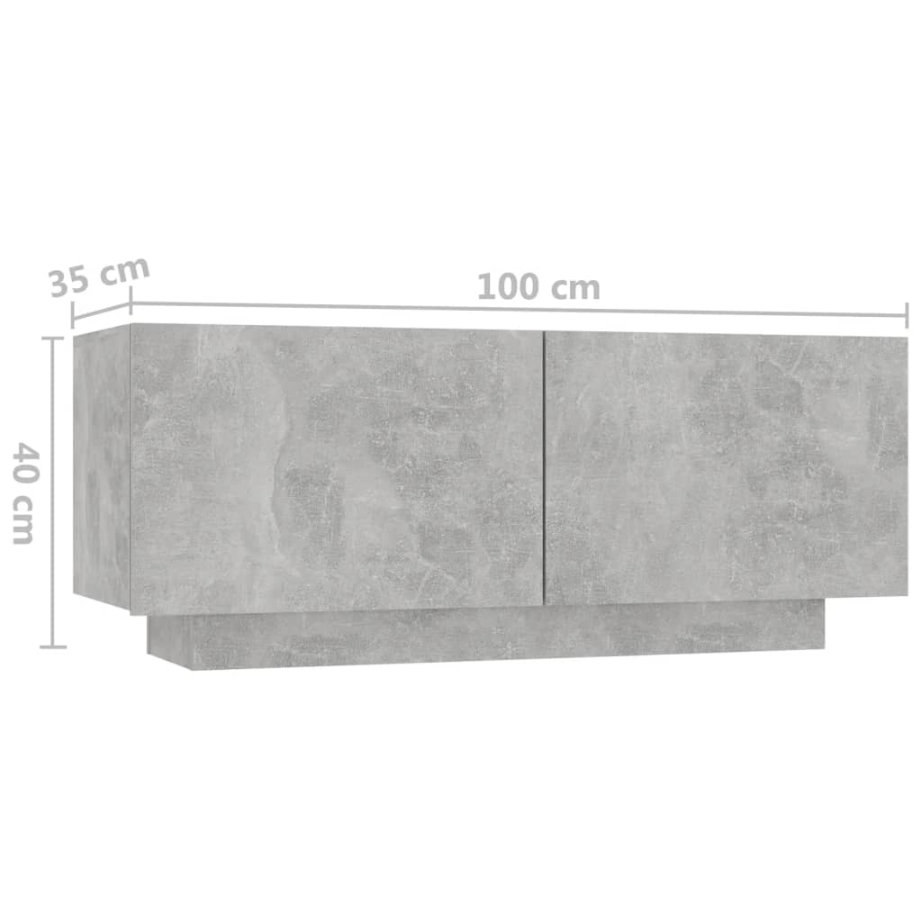 Bedside Cabinet | Concrete Grey | Engineered Wood | Compact
