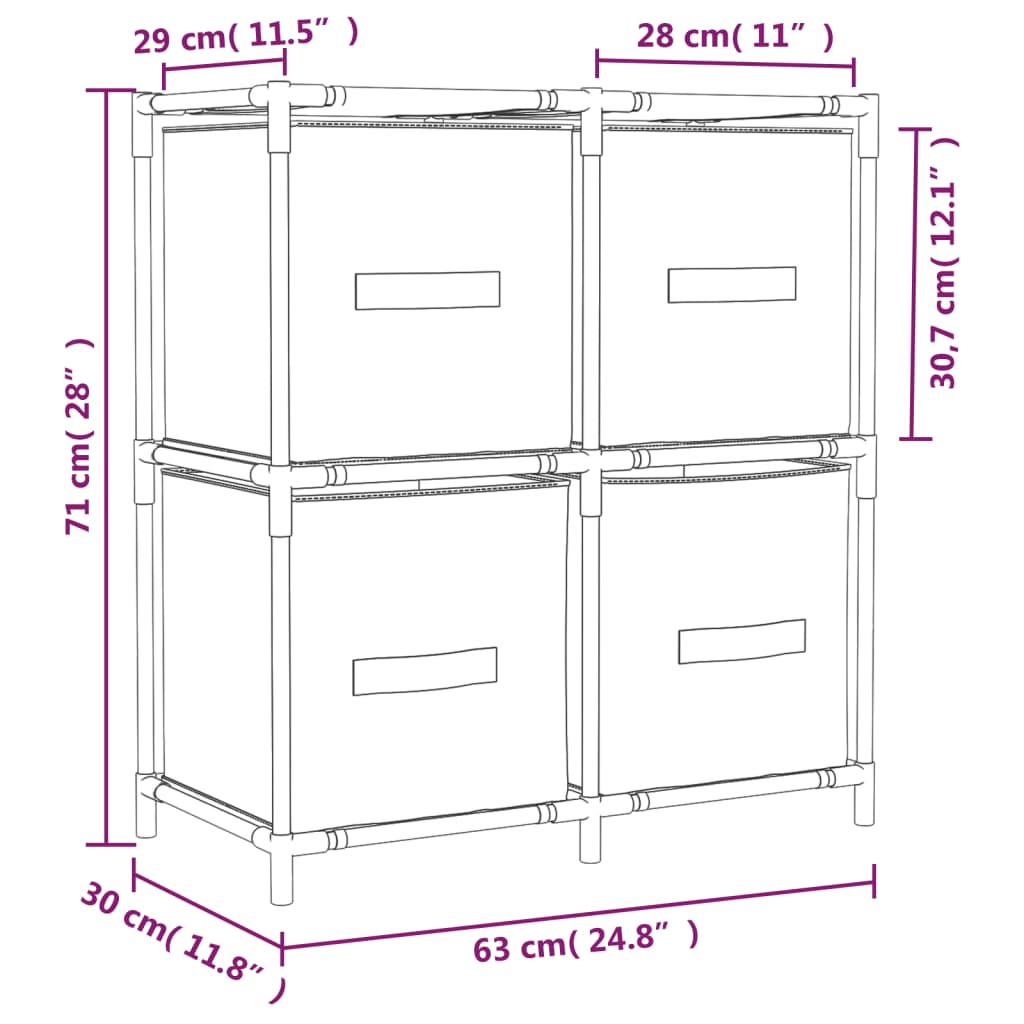 Storage Cabinet | Cream | Steel, fabric (100% polyester) | Medium