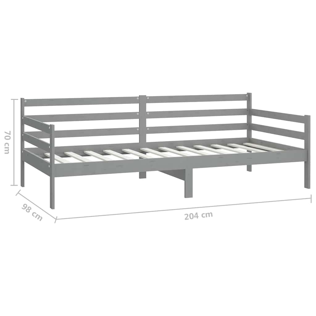 Day Bed | Grey | Solid pinewood | Single