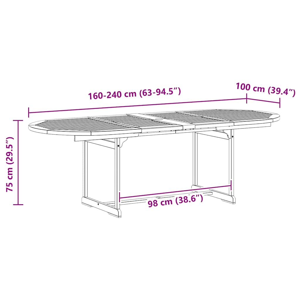 Garden Table | Grey with a grey wash finish | Solid acacia wood