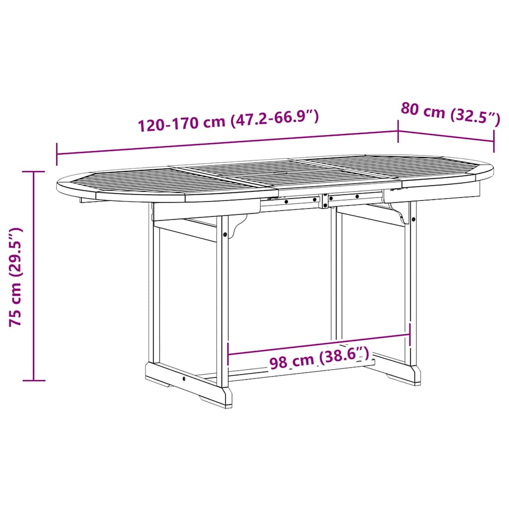 Garden Table | Grey with grey wash finish | Solid acacia wood