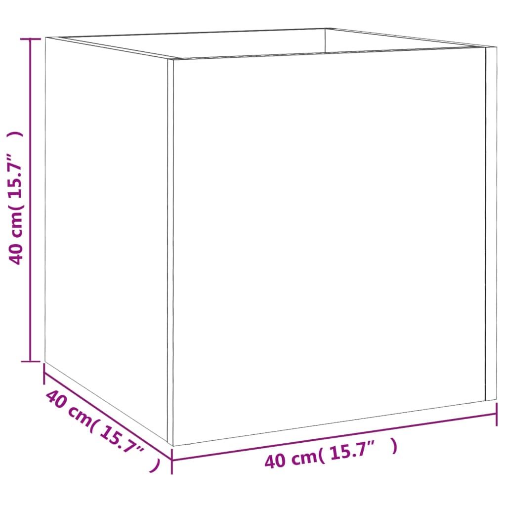 Planter Box Black 15.7"x15.7"x15.7" Engineered Wood