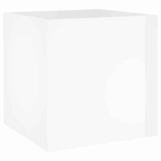 Planter Box | High gloss white | Engineered wood | 40 cm x 40 cm x 40 cm