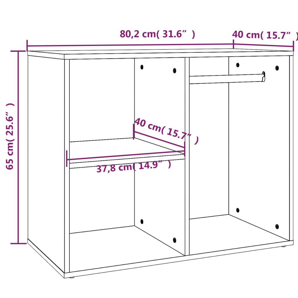 Dressing Cabinet Concrete Grey 80x40x65 cm Engineered Wood